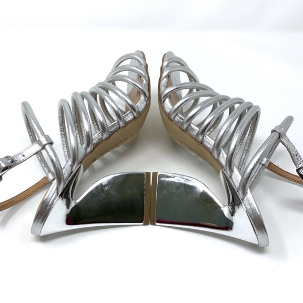 Halston Heritage Vanna Silver Strappy Sandals - Picture 6 of 7